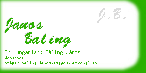 janos baling business card